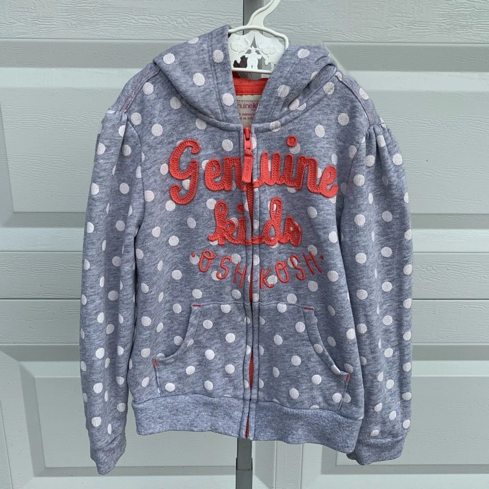 Kids Genuine Oshkosh  polka dot  jacket hoodie.
